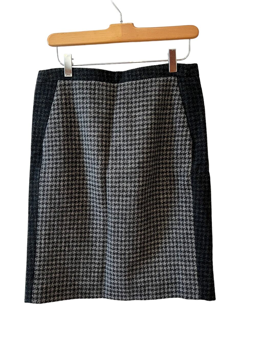 J Crew Wool Houndstooth tweed pencil skirt 4